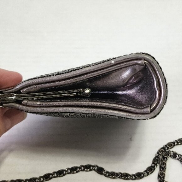 Scheilan Firenze Small Bag Purse with Long Chain - Metal Mesh - Picture 7 of 12